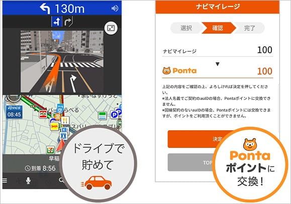 「au助手席ナビ」のナビマイレージ