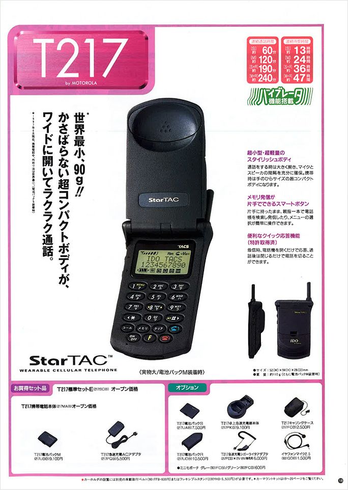 T217の当時のカタログ