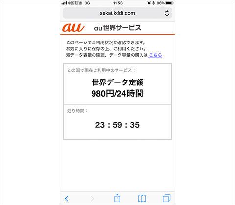 ブラウザ上で世界データ定額を利用する際の利用手順