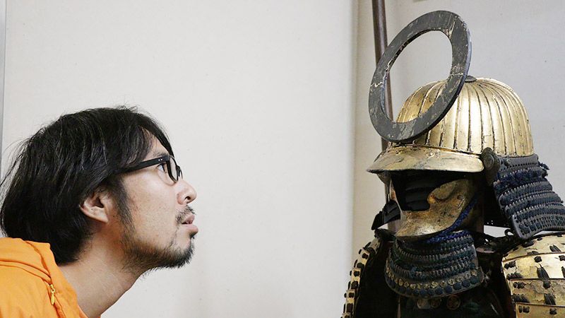 前立が月の展示品の甲冑