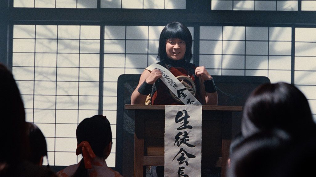 生徒会長選挙で演説する金ちゃん