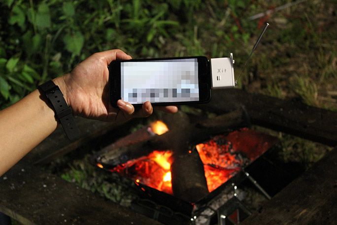 キャンプ場でiPhoneでテレビを視聴