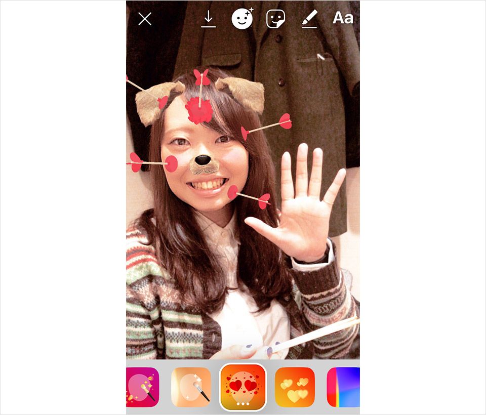 ストーリーズのエフェクト使用例