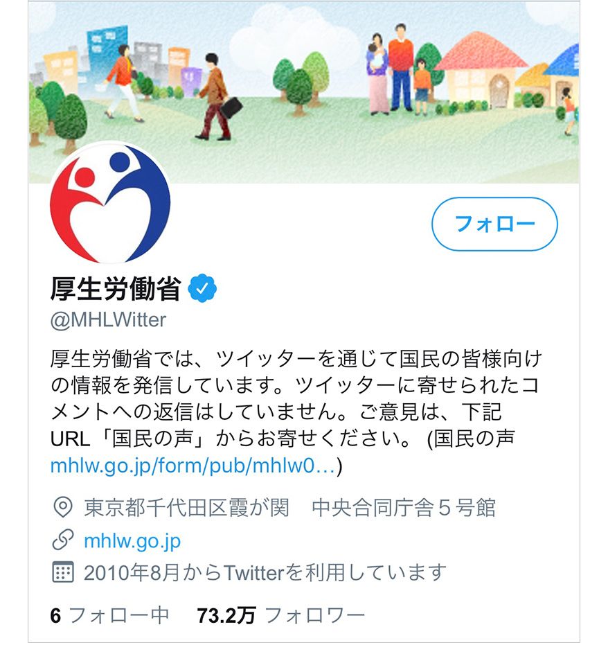 厚生労働省のTwitter