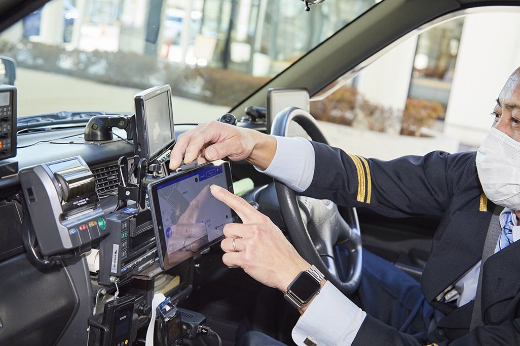 つくば医療MaaSのタクシー車内