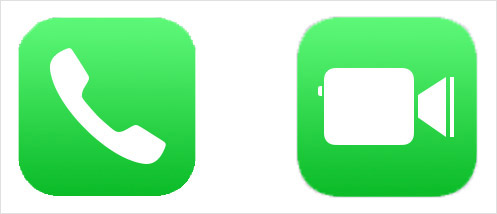 iPhone「電話」アイコンと「FaceTime」アイコン