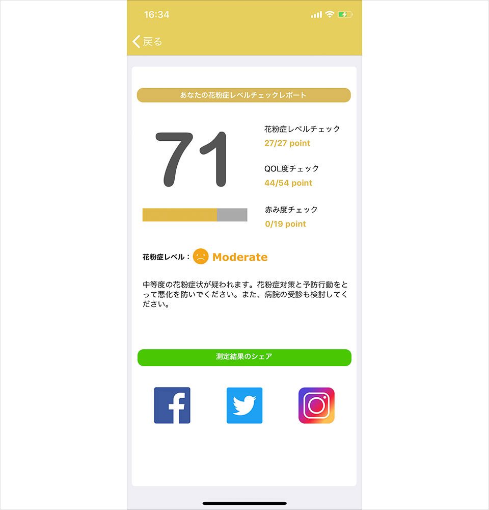 花粉症レベル
