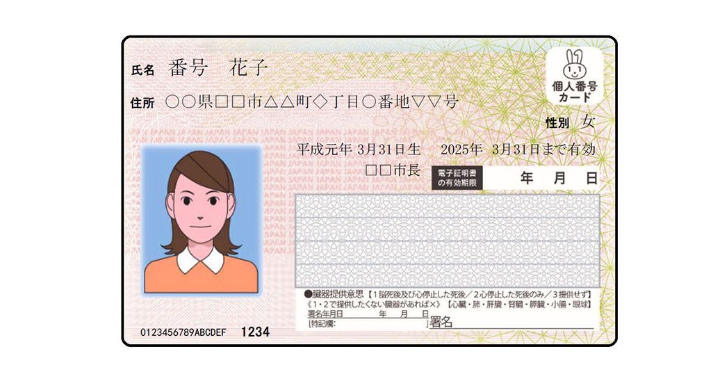 マイナンバーカードのイメージイラスト