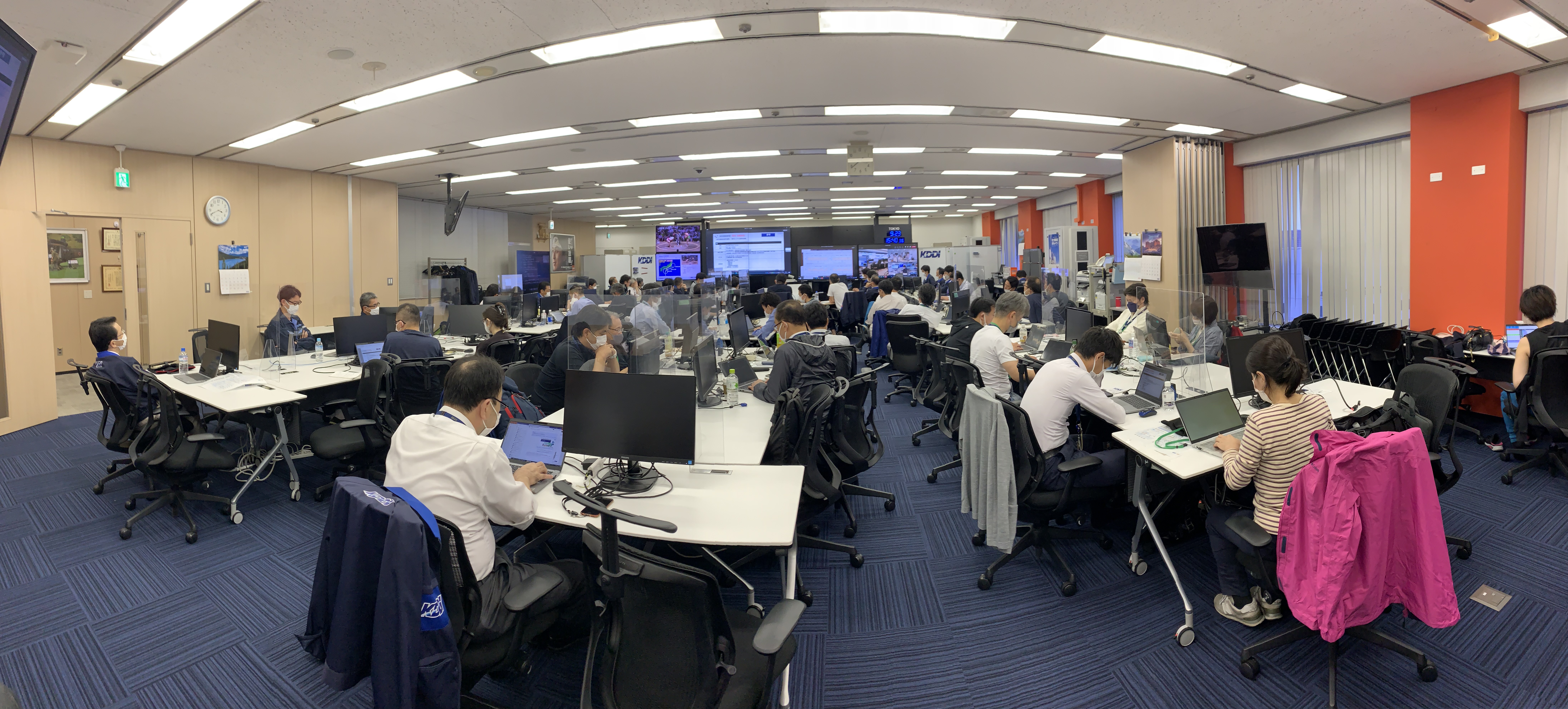 障害発生時や災害対応に関する全社参集訓練の様子