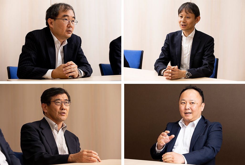 左上/給油班 第二陣に参加したKDDI 技術企画部 福嶋洋一郎 右上/KDDI 技術企画部 鈴木善之 左下/給油班 第一陣に参加したKDDI エリア設計部 山口浩 右下/KDDI エリア設計部 久染忠弘