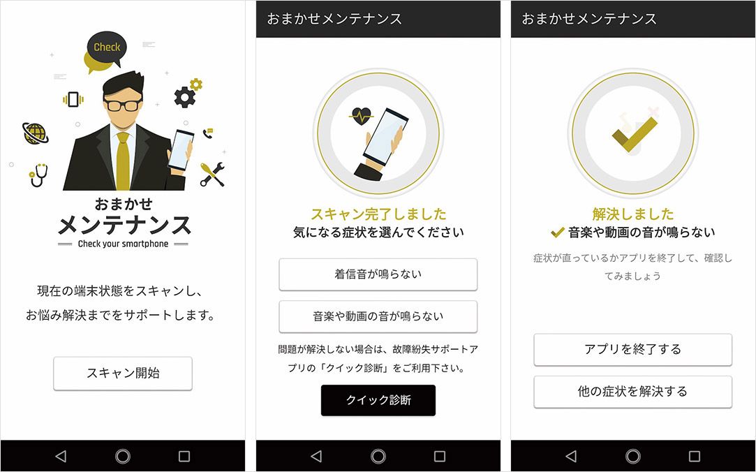 URBANO V04の「おまかせメンテナンス」概要