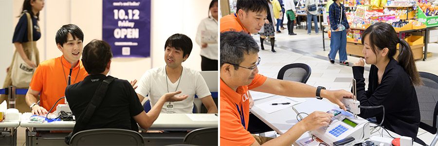 「おもいでケータイ再起動」でお客様に全力で接客するスタッフたち