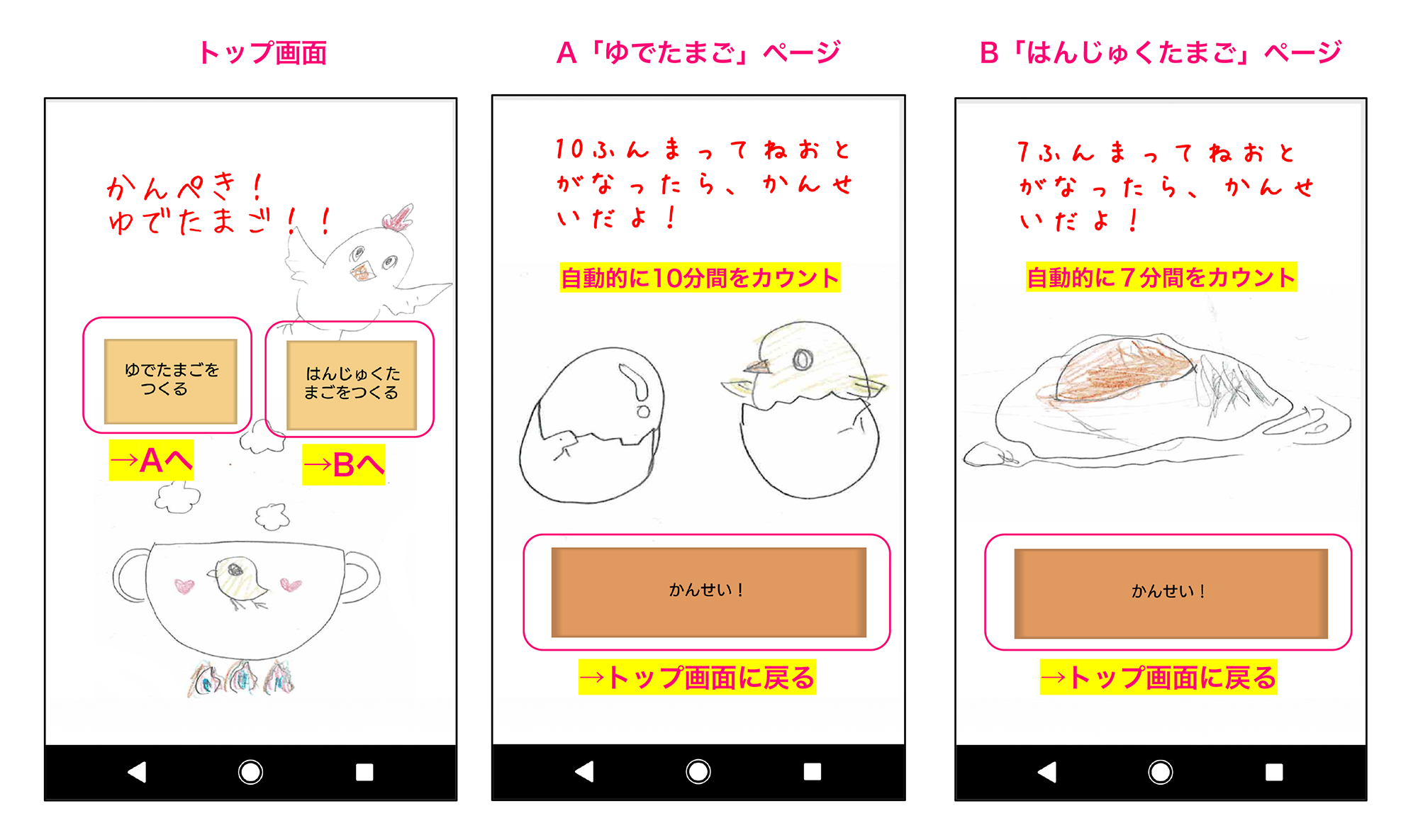 完成したアプリのスクリーンショット。