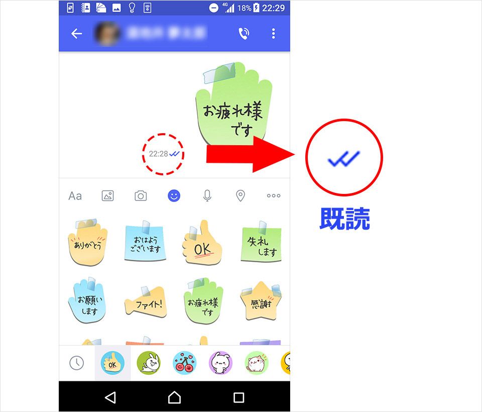 既読/未読がマークで一目でわかる
