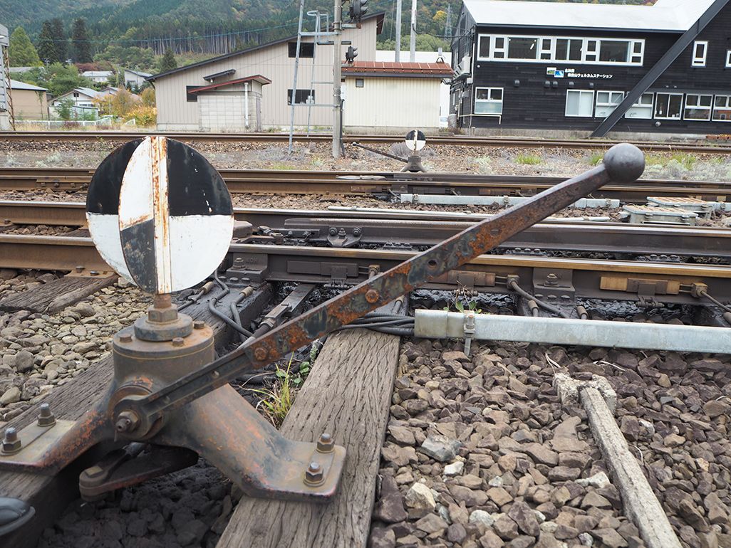 秋田内陸縦貫鉄道の手動式の転てつ器