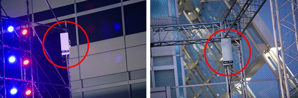 「DTRC2019」の会場に設置された5Gアンテナ